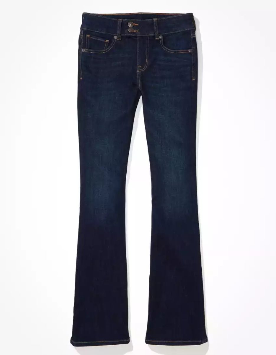 Jean American Eagle AE Ne(x)t Level Low-Rise Kick Bootcut Lavage Foncé Femme | OIQ-05928402